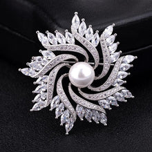 Load image into Gallery viewer, Luxury Fashion Simple Lady Crystal Zircon Pinwheel Shape Brooch High-grade Suits Corsage Brooch - Mega Discount Store Ghana