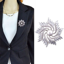 Load image into Gallery viewer, Luxury Fashion Simple Lady Crystal Zircon Pinwheel Shape Brooch High-grade Suits Corsage Brooch - Mega Discount Store Ghana