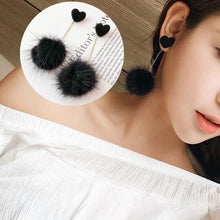 Load image into Gallery viewer, Sweet Lovely Stereo Love Mink Fur Ball Earrings Drop Earrings - Mega Discount Store Ghana