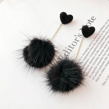 Load image into Gallery viewer, Sweet Lovely Stereo Love Mink Fur Ball Earrings Drop Earrings - Mega Discount Store Ghana