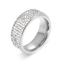 Load image into Gallery viewer, Stainless Eternity Ring For Wedding Band High Quality Crystal And Inlaid Circle Round [Silver] - Mega Discount Store Ghana
