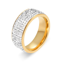 Load image into Gallery viewer, Stainless Eternity Ring For Wedding Band High Quality Crystal And Inlaid Circle Round [Gold] - Mega Discount Store Ghana