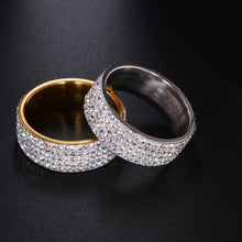 Load image into Gallery viewer, Stainless Eternity Ring For Wedding Band High Quality Crystal And Inlaid Circle Round [Gold] - Mega Discount Store Ghana