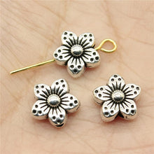 Load image into Gallery viewer, 30 PCS Tibetan Silver Alloy Flower Charms Beads Flower Spacer Beads Charm, Size: 9x9x5mm - Mega Discount Store Ghana