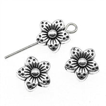 Load image into Gallery viewer, 30 PCS Tibetan Silver Alloy Flower Charms Beads Flower Spacer Beads Charm, Size: 9x9x5mm - Mega Discount Store Ghana