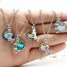 Load image into Gallery viewer, Women Shimmery Mermaid Scales Fish Time Gem Pendant Necklace - Mega Discount Store Ghana
