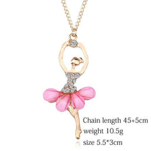 Load image into Gallery viewer, Women Ballerina Girl Necklace Exquisite Shimmer Rhinestone Pendant Necklace - Mega Discount Store Ghana