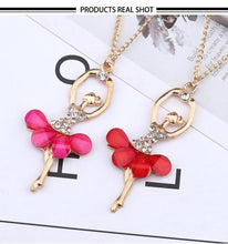 Load image into Gallery viewer, Women Ballerina Girl Necklace Exquisite Shimmer Rhinestone Pendant Necklace - Mega Discount Store Ghana