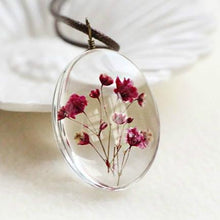 Load image into Gallery viewer, Handmade Dried Flower Necklace Gypsophila Dome Glass Leather Chain Boho Statement Necklaces - Mega Discount Store Ghana