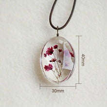 Load image into Gallery viewer, Handmade Dried Flower Necklace Gypsophila Dome Glass Leather Chain Boho Statement Necklaces - Mega Discount Store Ghana