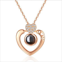 Load image into Gallery viewer, 100 Language I Love You Projective Girl Two Heart Pendant Necklace Jewelry - Mega Discount Store Ghana