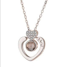 Load image into Gallery viewer, 100 Language I Love You Projective Girl Two Heart Pendant Necklace Jewelry - Mega Discount Store Ghana
