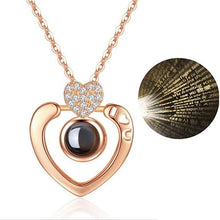 Load image into Gallery viewer, 100 Language I Love You Projective Girl Two Heart Pendant Necklace Jewelry - Mega Discount Store Ghana