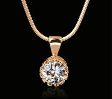 Load image into Gallery viewer, Women Unique Crown Cubic Zirconia Necklaces Pendants Chain Fashion Jewelry(Rose Gold) - Mega Discount Store Ghana