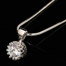 Load image into Gallery viewer, Women Unique Crown Cubic Zirconia Necklaces Pendants Chain Fashion Jewelry(Platinum Plated) - Mega Discount Store Ghana