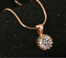 Load image into Gallery viewer, Women Unique Crown Cubic Zirconia Necklaces Pendants Chain Fashion Jewelry(Platinum Plated) - Mega Discount Store Ghana