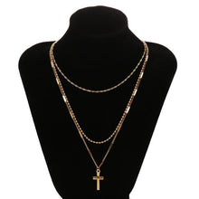 Load image into Gallery viewer, Women Handmade Multi Chains Cross Pendant Necklace - Mega Discount Store Ghana