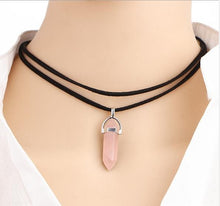 Load image into Gallery viewer, Double Layer Black Velvet Chokers Fashion Punk Geometric Opal Necklaces Boho Party Jewelry Gift - Mega Discount Store Ghana