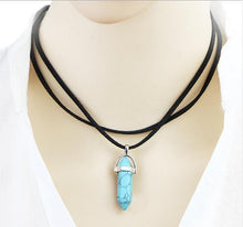 Load image into Gallery viewer, Double Layer Black Velvet Chokers Fashion Punk Geometric Opal Necklaces Boho Party Jewelry Gift - Mega Discount Store Ghana