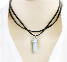 Load image into Gallery viewer, Double Layer Black Velvet Chokers Fashion Punk Geometric Opal Necklaces Boho Party Jewelry Gift - Mega Discount Store Ghana