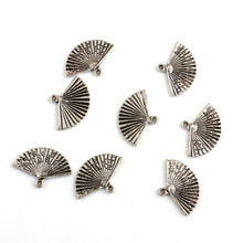 Load image into Gallery viewer, 100PCS CHINESE FAN Tibetan Silver 3D Charms Pendants Beads DIY Jewelry Making 13*24mm - Mega Discount Store Ghana