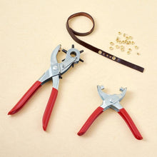 Load image into Gallery viewer, 1Set 45# Steel Punch Plier Sets, Eyelet Pliers and Iron Findings, Suitable for leather punch (Red) - Mega Discount Store Ghana