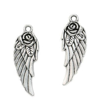 Load image into Gallery viewer, Antique Silver Plated Angel Wings Charms  for Jewelry Making Bracelet,Jewelry Findings - Mega Discount Store Ghana