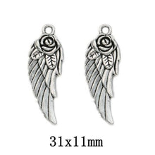 Load image into Gallery viewer, Antique Silver Plated Angel Wings Charms  for Jewelry Making Bracelet,Jewelry Findings - Mega Discount Store Ghana