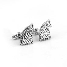 Load image into Gallery viewer, Fashion Vintage Movie Game of Thrones Stark Cufflinks Men Shirts Wedding Party Luxury(Sliver) - Mega Discount Store Ghana