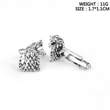 Load image into Gallery viewer, Fashion Vintage Movie Game of Thrones Stark Cufflinks Men Shirts Wedding Party Luxury(Sliver) - Mega Discount Store Ghana