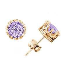 Load image into Gallery viewer, Women Crown Earrings Crystal Jewelry Double Stud Earrings - Mega Discount Store Ghana