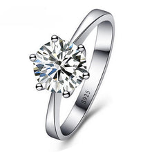 Load image into Gallery viewer, 925 Sterling Silver Woman Crystal Wedding Engagemen Ring Shinning Cubic Zirconia Fine Jewelry - Mega Discount Store Ghana