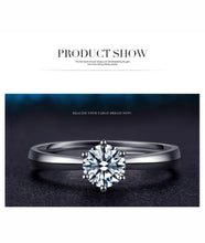 Load image into Gallery viewer, 925 Sterling Silver Woman Crystal Wedding Engagemen Ring Shinning Cubic Zirconia Fine Jewelry - Mega Discount Store Ghana