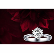 Load image into Gallery viewer, 925 Sterling Silver Woman Crystal Wedding Engagemen Ring Shinning Cubic Zirconia Fine Jewelry - Mega Discount Store Ghana