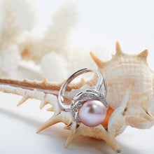 Load image into Gallery viewer, 925 sterling silver jewelrybig natural pearl rings for women stone ring adjustable - Mega Discount Store Ghana