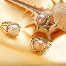 Load image into Gallery viewer, 925 sterling silver jewelrybig natural pearl rings for women stone ring adjustable - Mega Discount Store Ghana