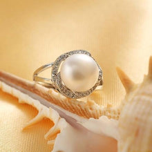 Load image into Gallery viewer, 925 sterling silver jewelrybig natural pearl rings for women stone ring adjustable - Mega Discount Store Ghana