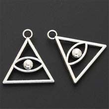 Load image into Gallery viewer, Devil Eye Pattern Antique Silver Zinc Alloy Triangle Pendant - Mega Discount Store Ghana