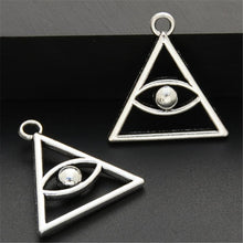 Load image into Gallery viewer, Devil Eye Pattern Antique Silver Zinc Alloy Triangle Pendant - Mega Discount Store Ghana