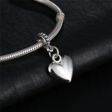 Load image into Gallery viewer, Heart Shape Smooth Surface Bead Silvering European Big Hole Charm Jewelry Accessories Fit Necklace - Mega Discount Store Ghana