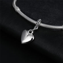 Load image into Gallery viewer, Heart Shape Smooth Surface Bead Silvering European Big Hole Charm Jewelry Accessories Fit Necklace - Mega Discount Store Ghana