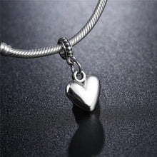 Load image into Gallery viewer, Heart Shape Smooth Surface Bead Silvering European Big Hole Charm Jewelry Accessories Fit Necklace - Mega Discount Store Ghana