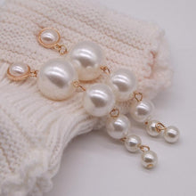 Load image into Gallery viewer, Created Big Simulated Pearl Long Earrings Pearls String Statement Drop Earrings - Mega Discount Store Ghana