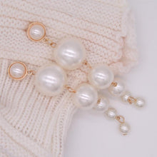 Load image into Gallery viewer, Created Big Simulated Pearl Long Earrings Pearls String Statement Drop Earrings - Mega Discount Store Ghana