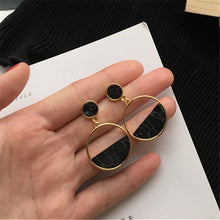 Load image into Gallery viewer, Popular simple geometric circular marble long earrings - Mega Discount Store Ghana