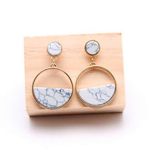 Load image into Gallery viewer, Popular simple geometric circular marble long earrings - Mega Discount Store Ghana