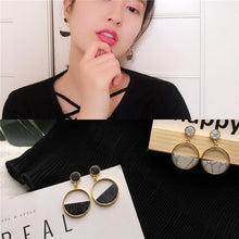 Load image into Gallery viewer, Popular simple geometric circular marble long earrings - Mega Discount Store Ghana