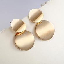 Load image into Gallery viewer, Unique Metal Drop Earrings Round Statement Earrings for Women Jewelry - Mega Discount Store Ghana