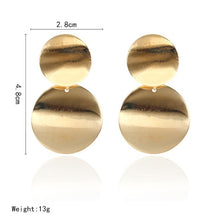 Load image into Gallery viewer, Unique Metal Drop Earrings Round Statement Earrings for Women Jewelry - Mega Discount Store Ghana