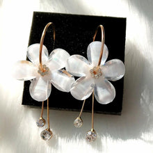 Load image into Gallery viewer, 1 Pair Women Petal Acrylic Zircon Tassel Transparent Earrings - Mega Discount Store Ghana